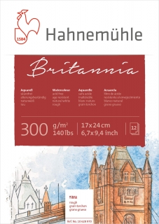 Aquarellblock Britannia rau 300g/m², 17x24cm, 12Blatt