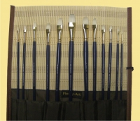 FLEURY Pinsel Set mit 12 Borsten-Pinsel inkl. Pinsel-Matte aus Bambus